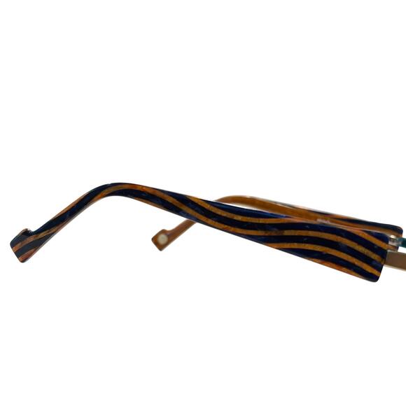 Etina Barcelona Eyeglasses Palma Metal Plastic Blue Orange 47-18-135 - Picture 4 of 10